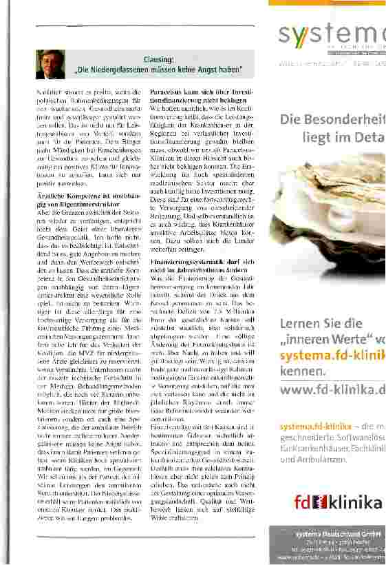 Vorschauseite 2: Die Kliniken erwarten vor allem Verlässlichkeit