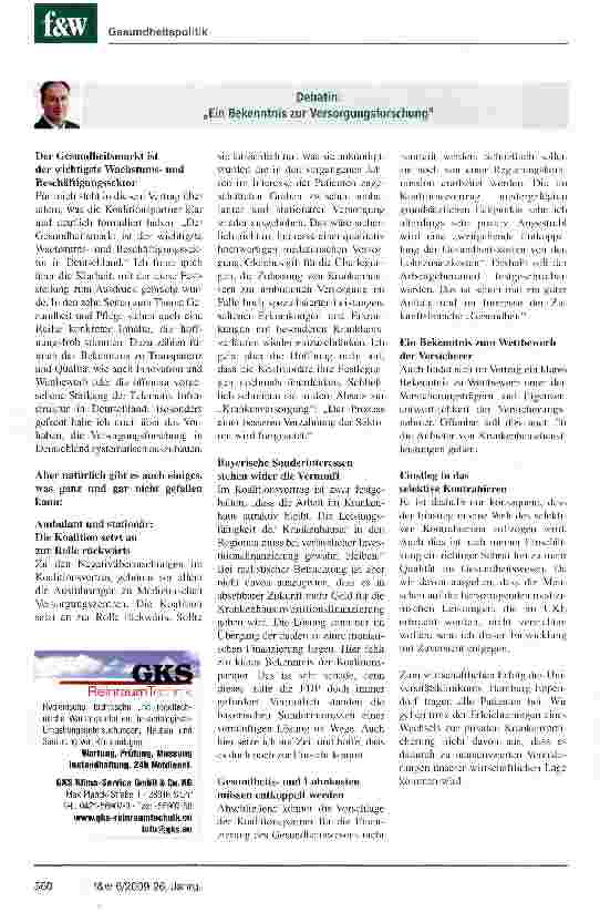 Vorschauseite 3: Die Kliniken erwarten vor allem Verlässlichkeit
