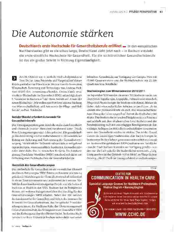 Vorschauseite 1: Die Autonomie stärken