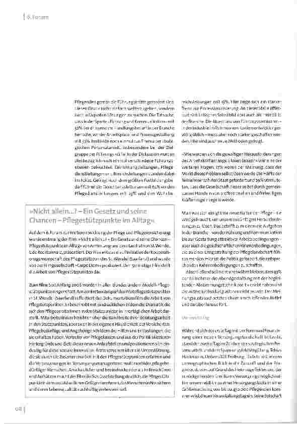 Vorschauseite 3: 6. Forum zur Weiterentwicklung der Pflege und Pflegeversicherung
