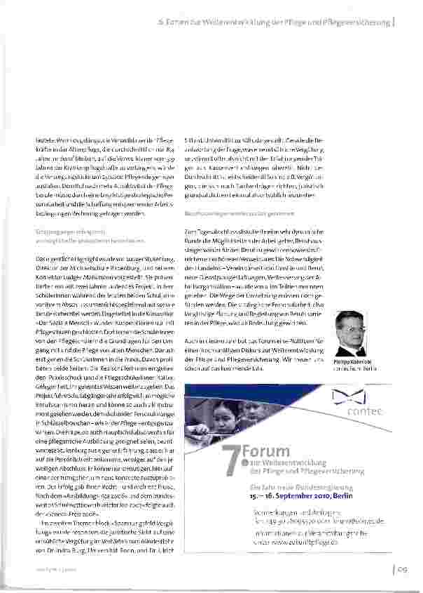 Vorschauseite 4: 6. Forum zur Weiterentwicklung der Pflege und Pflegeversicherung