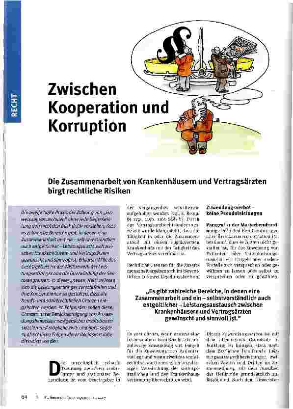 Vorschauseite 1: Zwischen Kooperation und Korruption