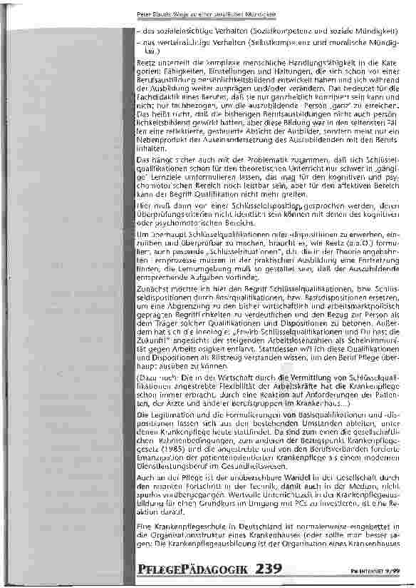 Vorschauseite 4: Wege zu einer beruflichen Mündigkeit Beitrag zur Diskussion Fachdidaktik Pflege