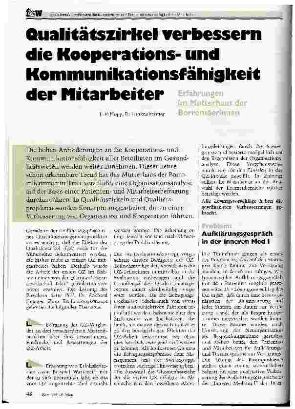 Vorschauseite 1: Erfahrungen im Mutterhaus der Borromäerinnen