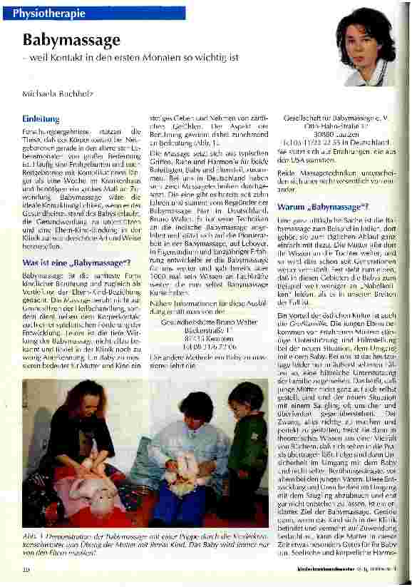 Vorschauseite 1: Babymassage -weil Kontakt in den ersten Monaten so wichtig ist