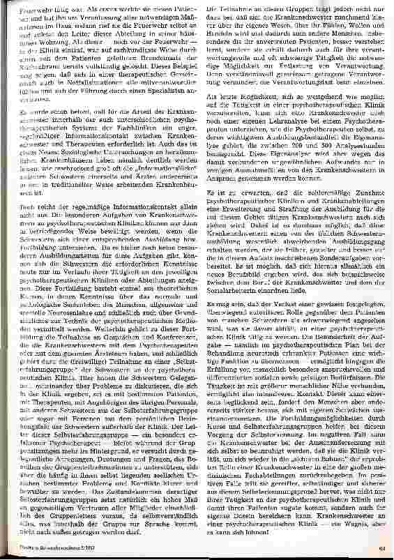 Vorschauseite 3: Die Stellung der Krankenschwestern in psychotherapeutischen Kliniken II. Teil: Die Klinik