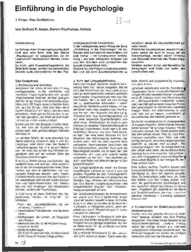 Vorschauseite 1: Einführung in die Psychologie