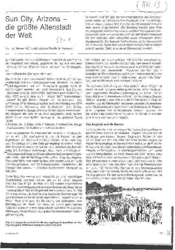 Vorschauseite 1: Sun City, Arizina - die größte Altenstadt der Welt