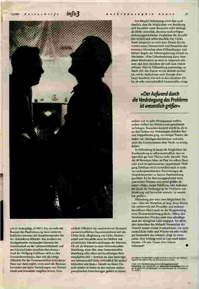 Vorschauseite 2: Behinderte Liebe Beziehungslosigkeit in der Sozialtherapie?