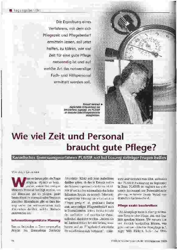 Vorschauseite 1: Wie viel Zeit und Personal braucht gute Pflege?