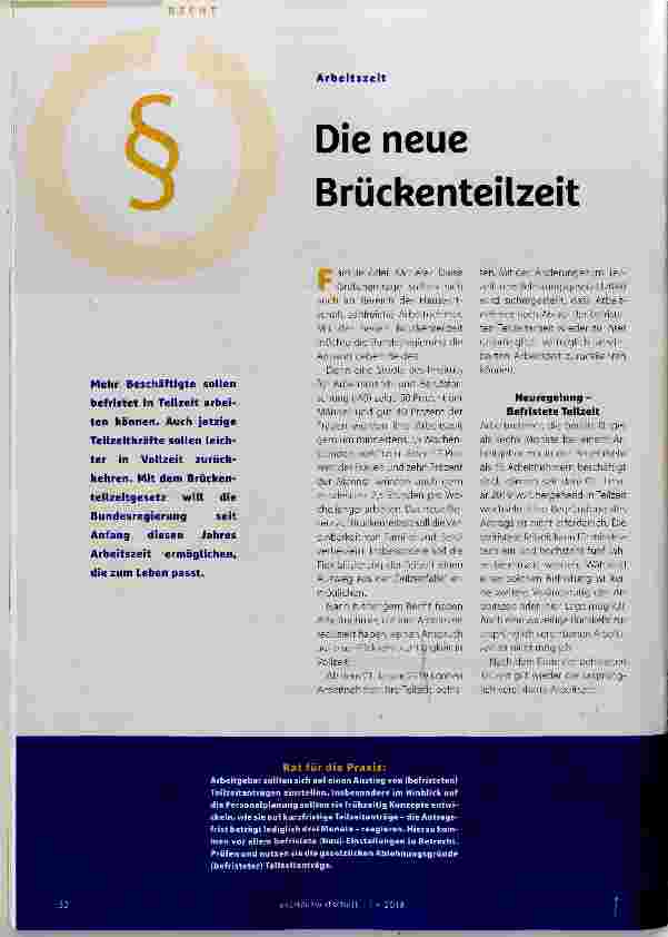 Vorschauseite 1: Die neue Brückenteilzeit