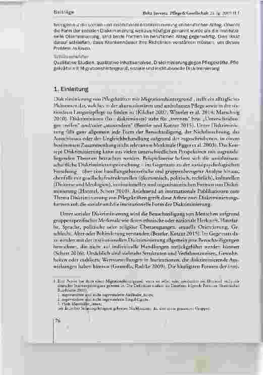 Vorschauseite 2: Man fühlt sich nicht dazugehörig wie Pflegekräfte mit Migrationshintergrund Diskriminierung Im beruflichen Alltag erleben