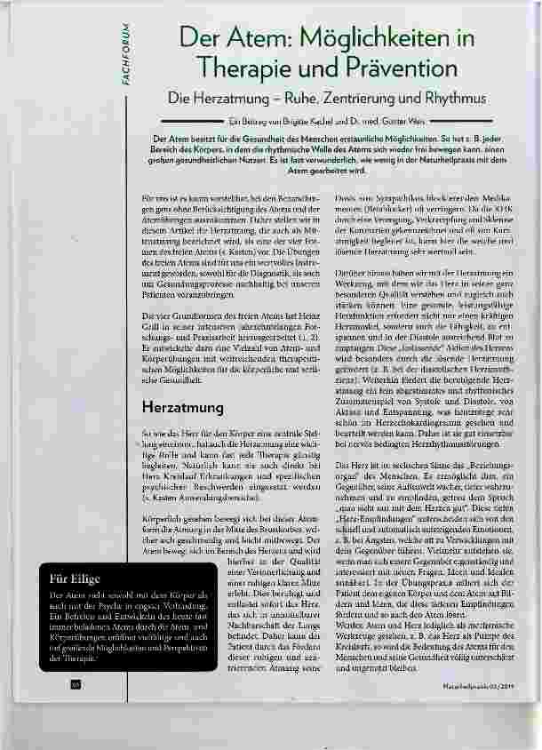 Vorschauseite 1: Der Atem: Möglichkeiten in Therapie und Prävention