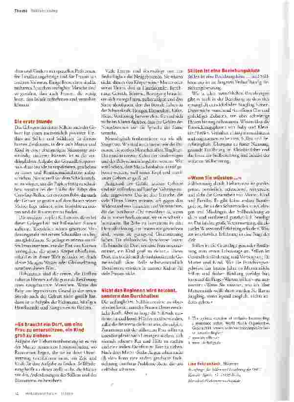 Vorschauseite 3: StillberatungAn der Schnittstelle von Gelingen und Misslingen