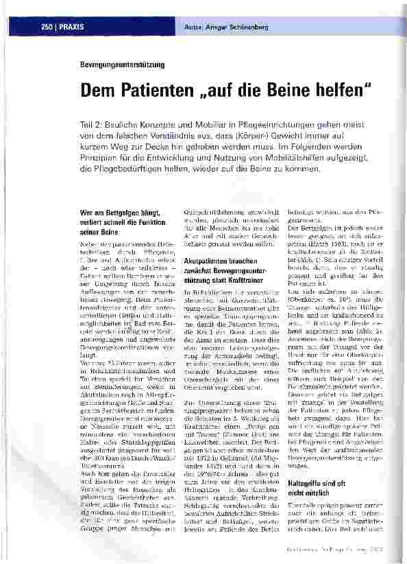 Vorschauseite 1: Dem Patienten „auf die Beine helfen