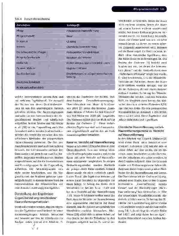 Vorschauseite 5: Prävention von postoperativen Wundinfektionen durch die präoperative Haarentfernung bei erwachsenen Patienten im Akutkrankenhaus