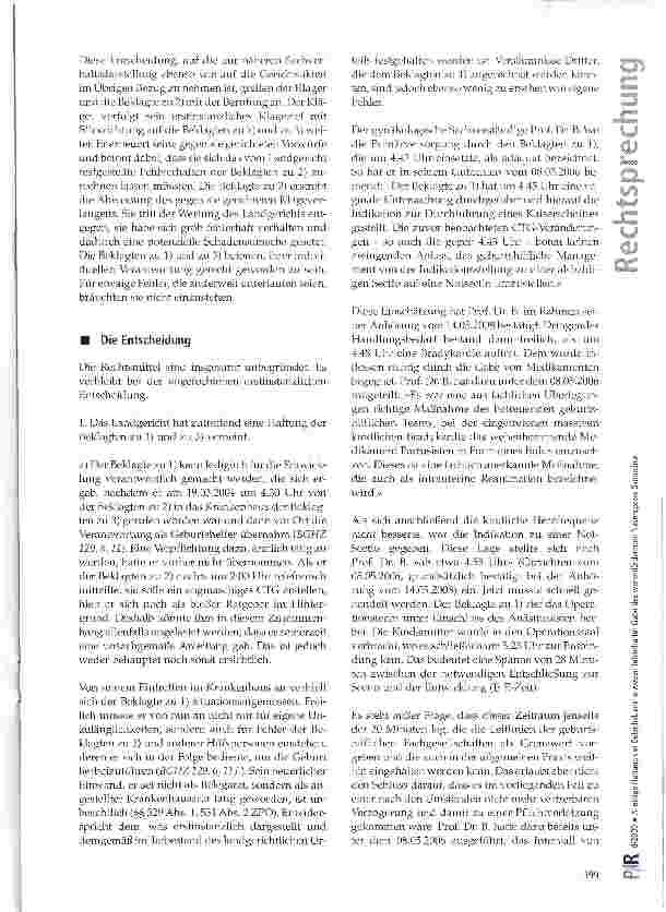 Vorschauseite 3: Alleinige Haftung der Beleghebamme wegen fehlerhafter Gabe des wehenfördernden Nasensprays Syntocinon