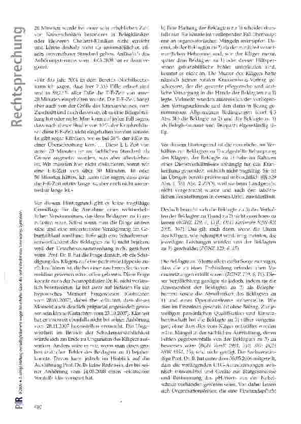 Vorschauseite 4: Alleinige Haftung der Beleghebamme wegen fehlerhafter Gabe des wehenfördernden Nasensprays Syntocinon