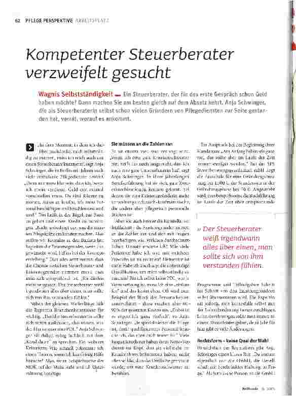 Vorschauseite 1: Kompetenter Steuerberater verzweifelt gesucht