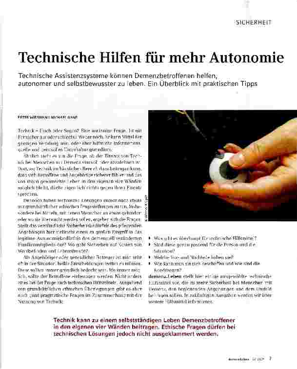 Vorschauseite 1: Technische Hilfen für mehr Autonomie