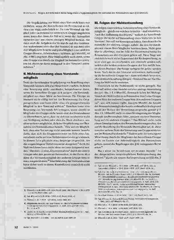 Vorschauseite 2: Folgen der fehlenden Bestellung eines Gruppenmitglieds im Vorstand des Personalrats nach § 32 BPersVG