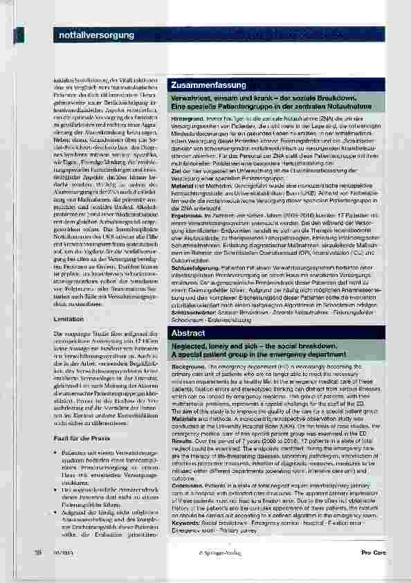 Vorschauseite 5: Verwahrlost, einsam und krank der soziale Breakdown