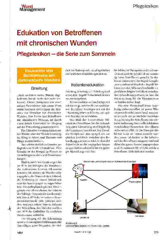 Vorschauseite 1: Edukation von Betroffenen mit chronischen Wunden