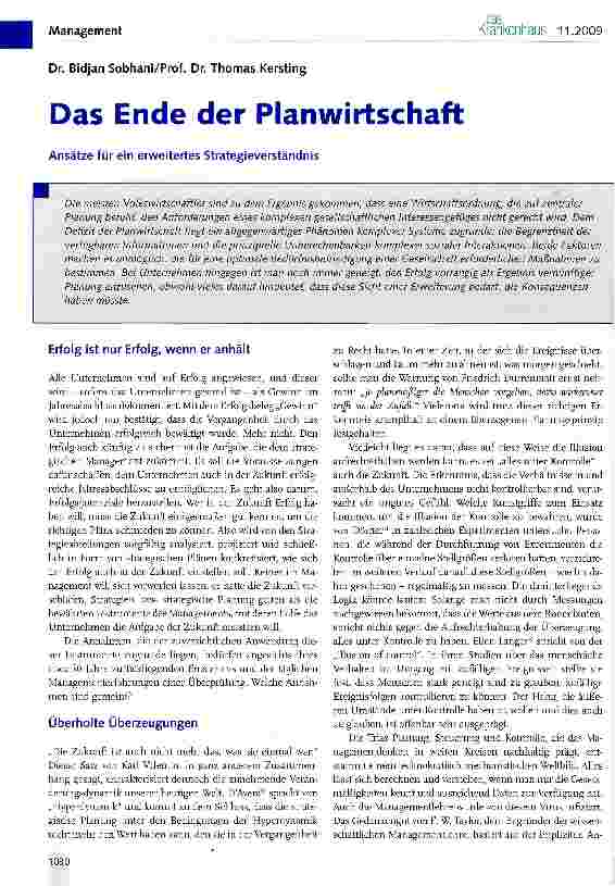 Vorschauseite 1: Das Ende der Planwirtschaft