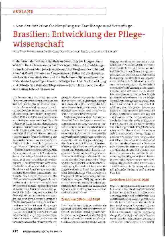 Vorschauseite 1: Brasilien: Entwicklung der Pflege Wissenschaft