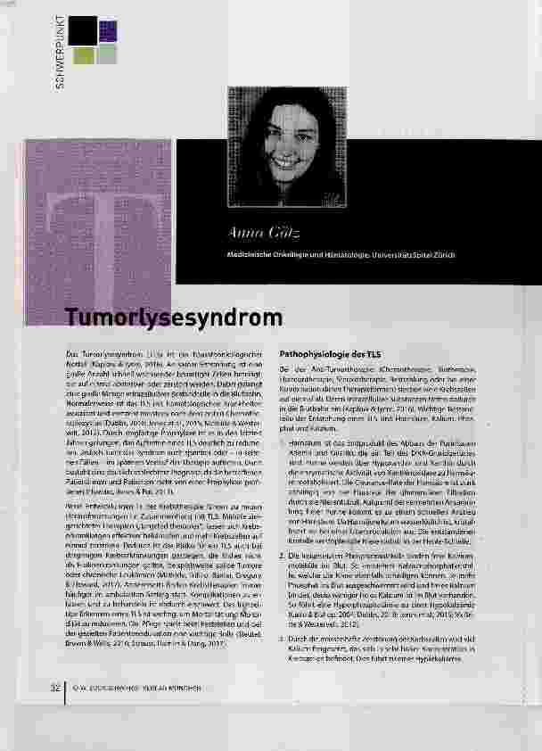 Vorschauseite 1: Tumorlysesyndrom