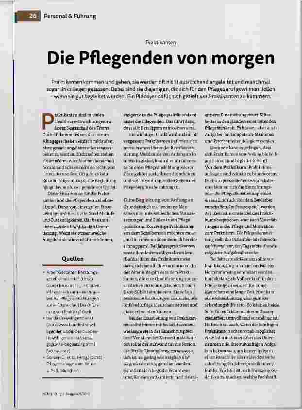 Vorschauseite 1: Die Pflegenden von morgen