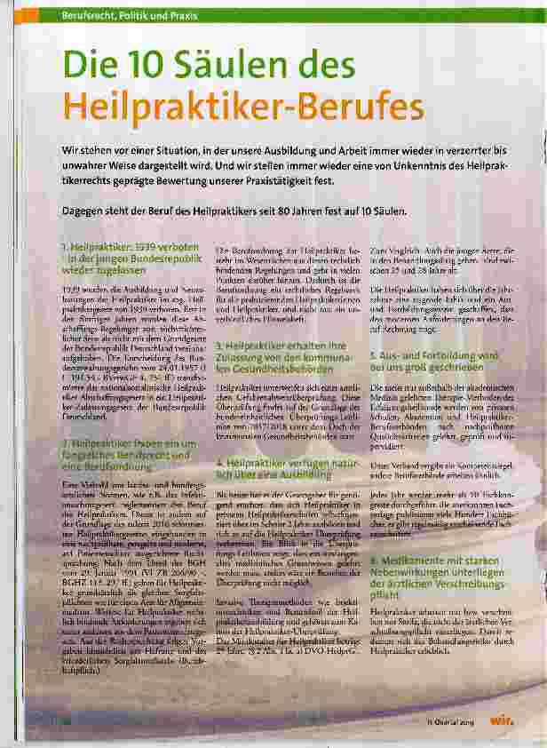 Vorschauseite 1: Die 10 Säulen des Heilpraktiker-Berufes