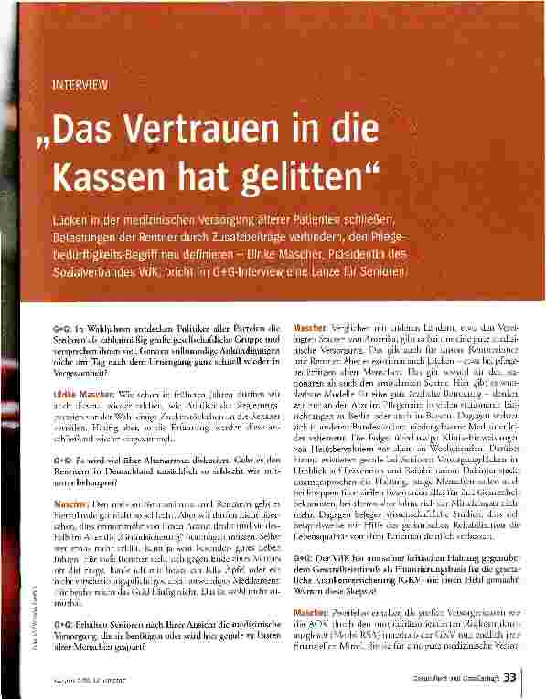 Vorschauseite 2: Das Vertrauen in die Kassen hat gelitten