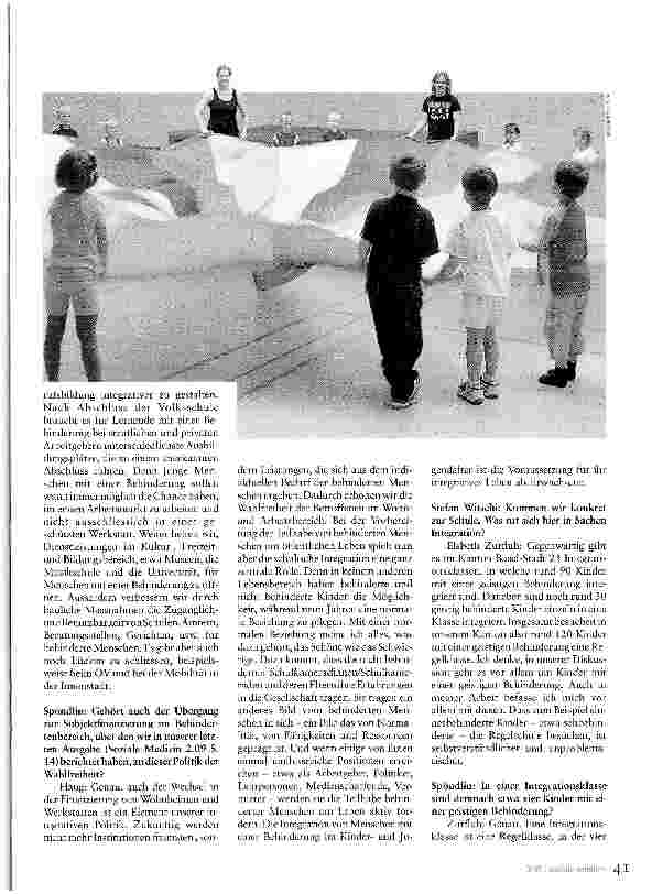 Vorschauseite 2: «...damit alle auf ihrem Niveau profitieren!»Regelschule oder heilpädagogische Sonderschule?