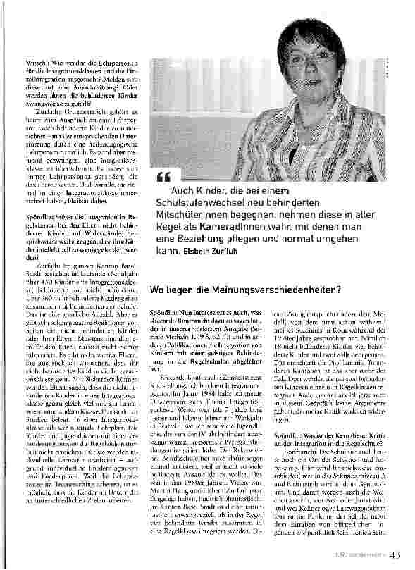 Vorschauseite 4: «...damit alle auf ihrem Niveau profitieren!»Regelschule oder heilpädagogische Sonderschule?