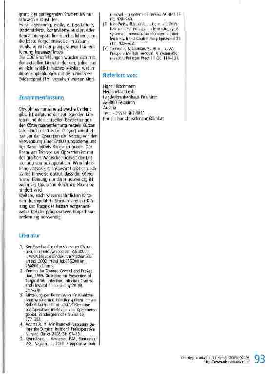 Vorschauseite 2: Präoperative Körperhaarentfernung