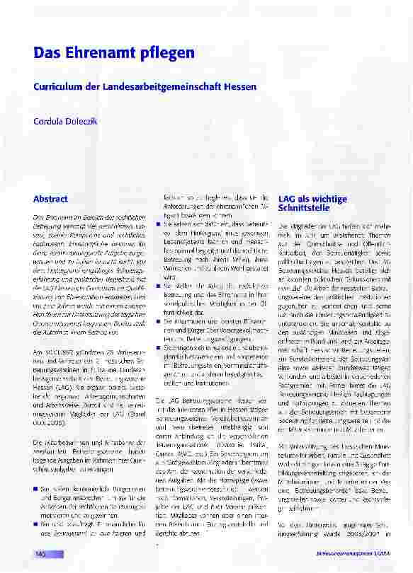 Vorschauseite 1: Das Ehrenamt pflegen