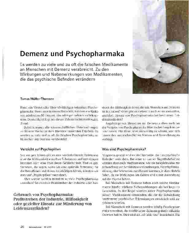 Vorschauseite 1: Demenz und Psychopharmaka