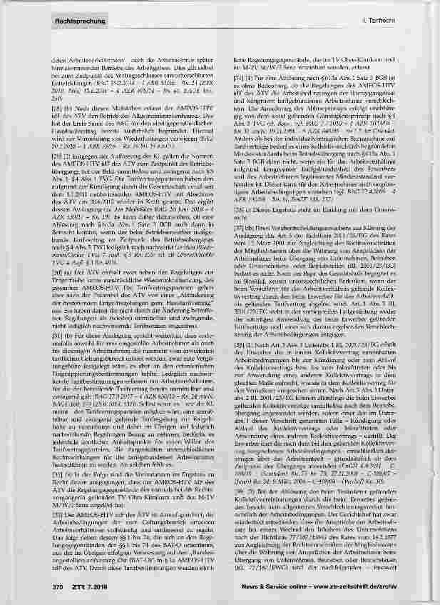 Vorschauseite 4: Ablösung von normativ geltenden Tarifverträgen beim Betriebsübergang Verschlechterungsverbot - Vorabentscheidungsverfahren AntragsgrundsatzAEUV Art. 267; RL 2001/23/EG Art. 3; BGB…