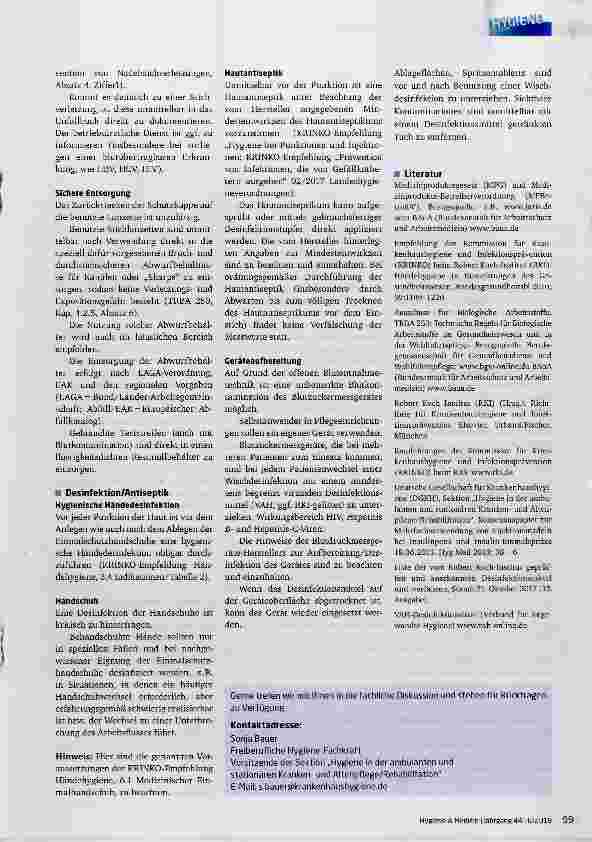Vorschauseite 2: Empfehlung zur hygienischen Durchführung der Blutzuckermessung