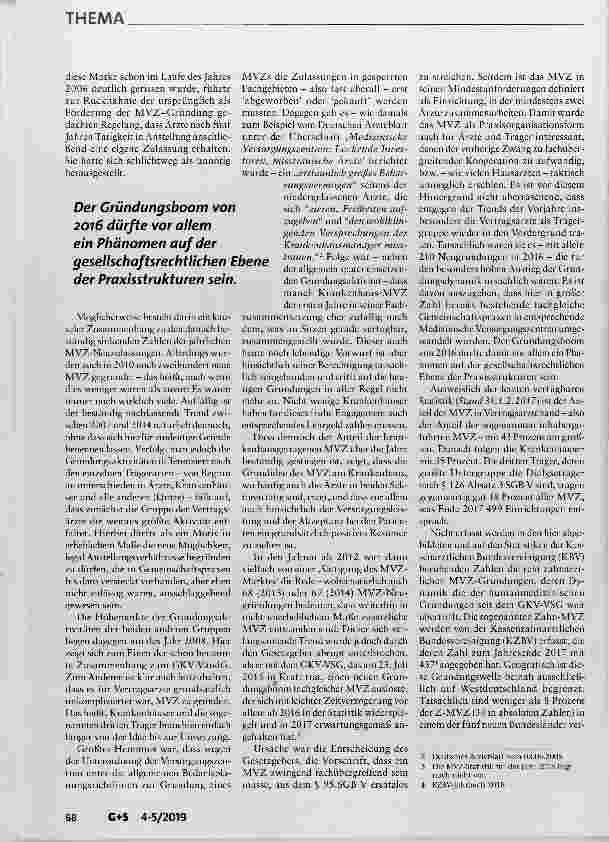 Vorschauseite 4: Medizinische Versorgungszentren und angestellte Ärzte Versorgungsrelevant oder nur Geschäftsmodell?