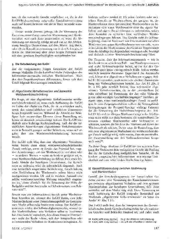 Vorschauseite 3: Der „Informationsaustausch zwischen Wettbewerbern im Wettbewerbsund Kartellrecht
