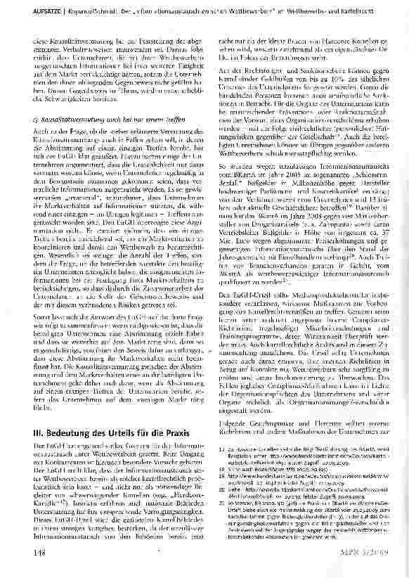 Vorschauseite 4: Der „Informationsaustausch zwischen Wettbewerbern im Wettbewerbsund Kartellrecht
