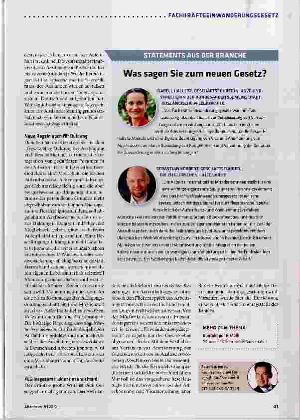 Vorschauseite 4: Neues Gesetz ab 2020