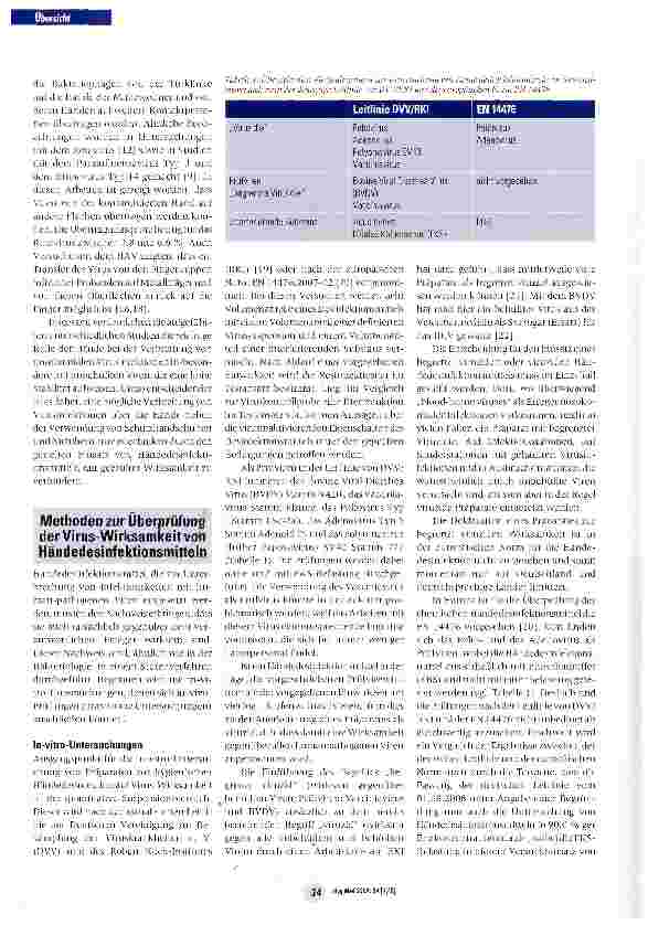 Vorschauseite 3: Alte und neue Erkenntnisse zur Virus-Wirksamkeit der hygienischen Händedesinfektion