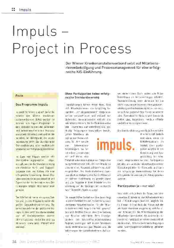 Vorschauseite 1: Impuls -Project in Process