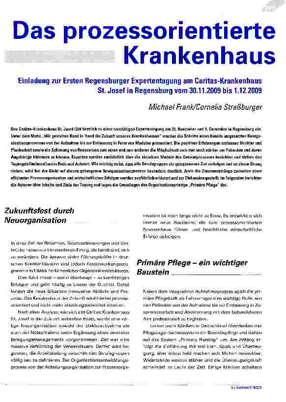 Vorschauseite 1: Das prozessorientierte Krankenhaus