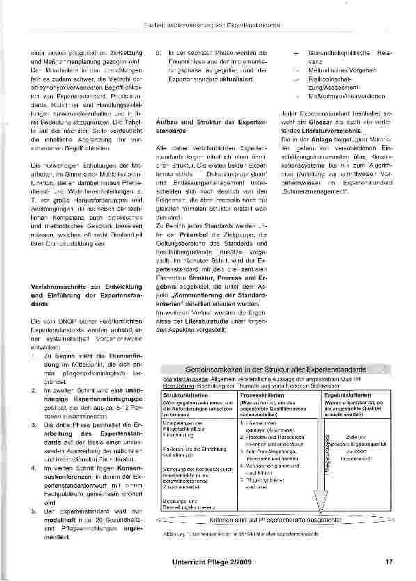 Vorschauseite 2: Implementierung von Expertenstandards -Vorschlag einer praktischen Arbeitshilfe zur Vorgehensweise