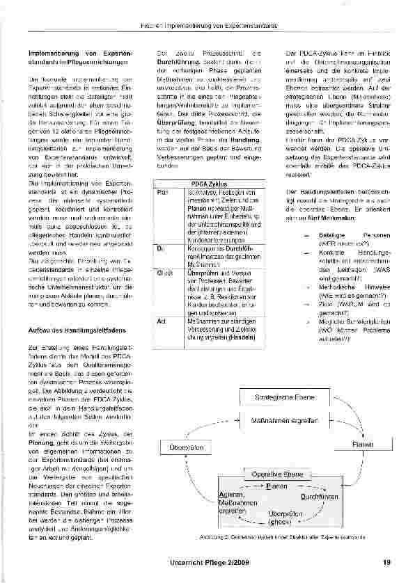 Vorschauseite 4: Implementierung von Expertenstandards -Vorschlag einer praktischen Arbeitshilfe zur Vorgehensweise