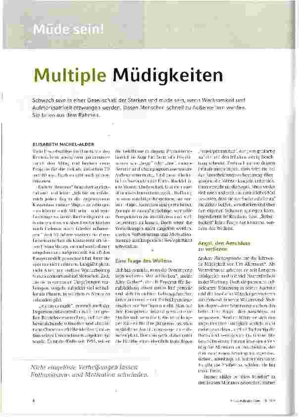 Vorschauseite 1: Multiple Müdigkeiten